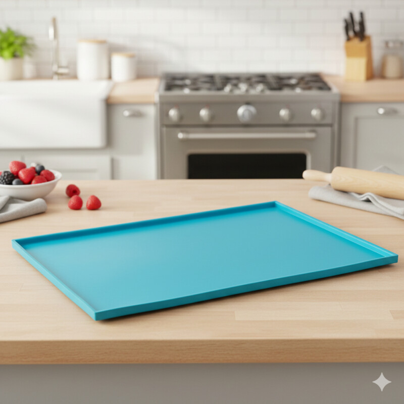 Molde Tapete Rectangular de Silicona para Horneado de Pionono Roll Cake 31×26cm Celeste