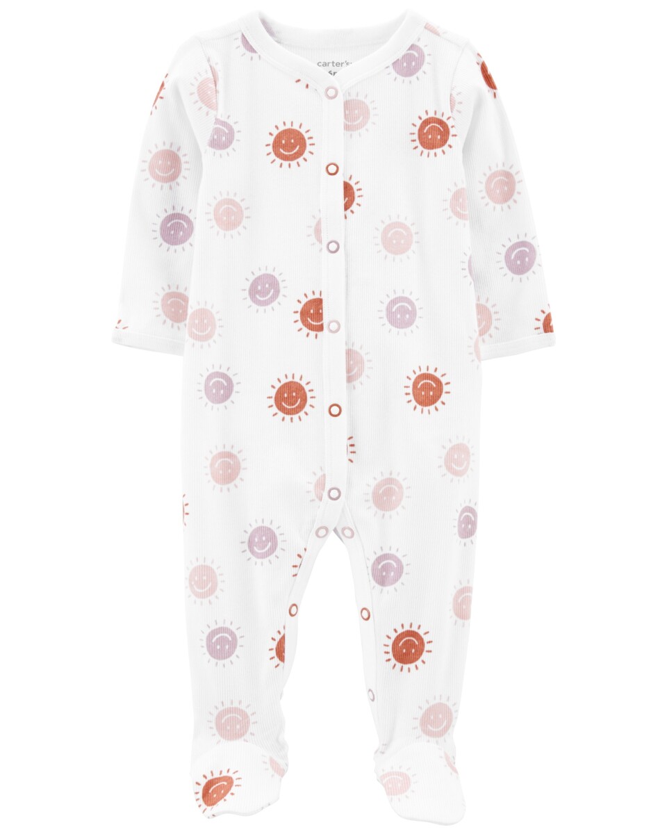 Pijama una pieza de algodón con pie diseño soles 