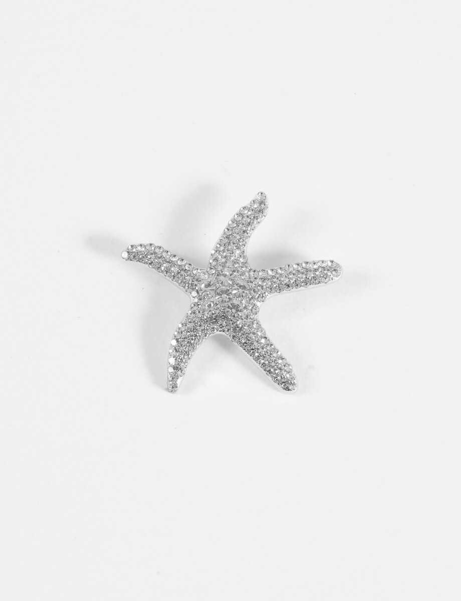 Prendedor estrella de mar - plateado 
