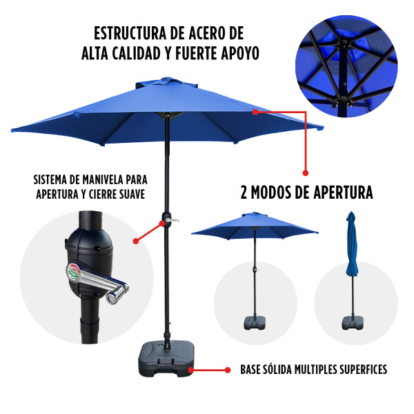 Combo Sombrilla Reforzada Azul + Base Rellenable Imback Combo Sombrilla Reforzada Azul + Base Rellenable Imback