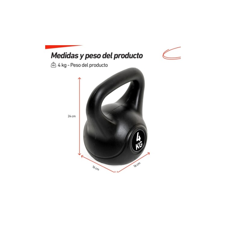 PESA RUSA RECUBIERTA PVC 4KG NEGRO