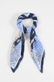 Pañuelo estampado con lunares azul marino