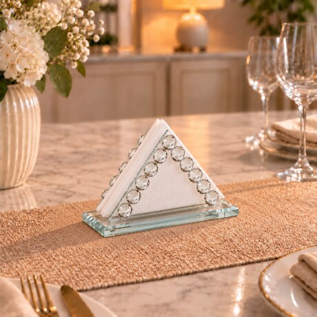 Porta Servilletas De Cristal Alto 9cm x Largo 13cm x Ancho 5cm Porta Servilletas De Cristal Alto 9cm x Largo 13cm x Ancho 5cm
