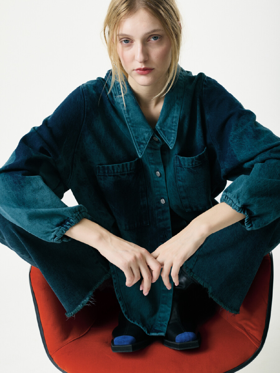 Camisa Cisne Denim Washed - Green 