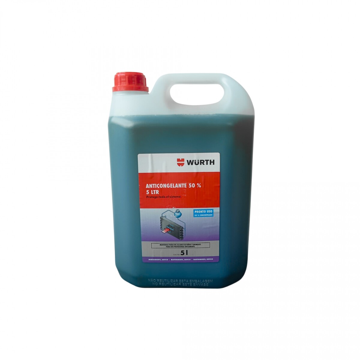 Wurth Anticongelante 50% Organico 5L Verde 