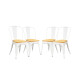 Silla Tolix Pack 4 unidades Metálica Vintage Asiento En Madera Blanco