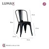 Pack 4 Sillas Tolix Lumax Varios Colores Negro