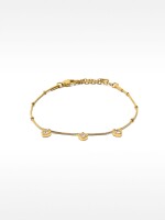 Pulsera De Corazones Con Cristales - Acero Inoxidable dorado