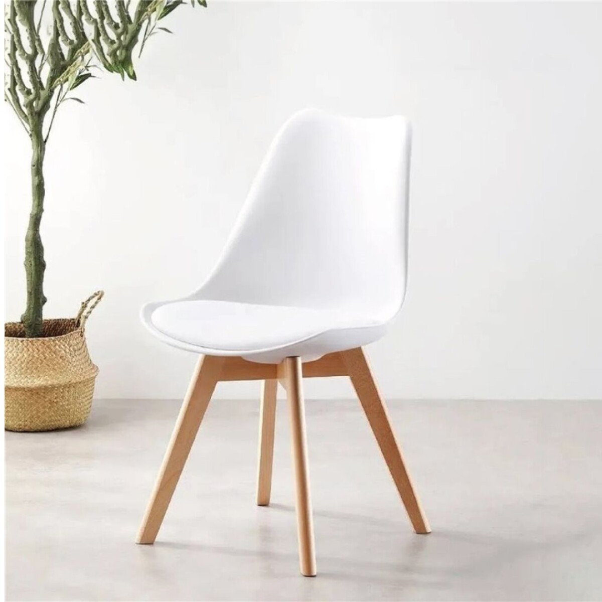 Silla Joly OR1108 Acolchonada En Pu Y Madera Ub - BLANCO 