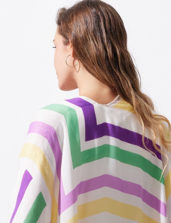 Kimono Lineas MULTI/VIOLETA