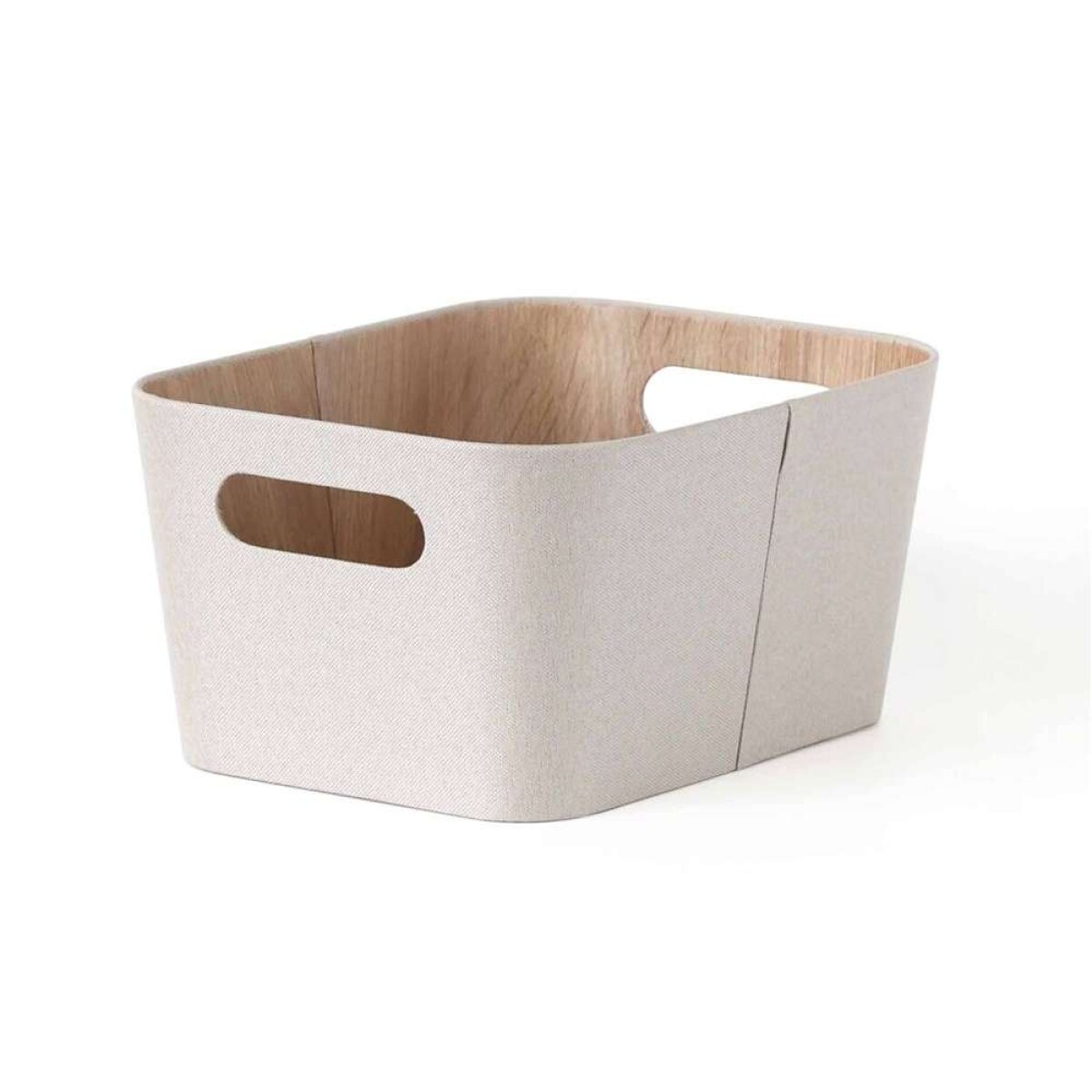 Organizador Con Asas Ext Tela Crema - 23X30.5X15.2Cm 