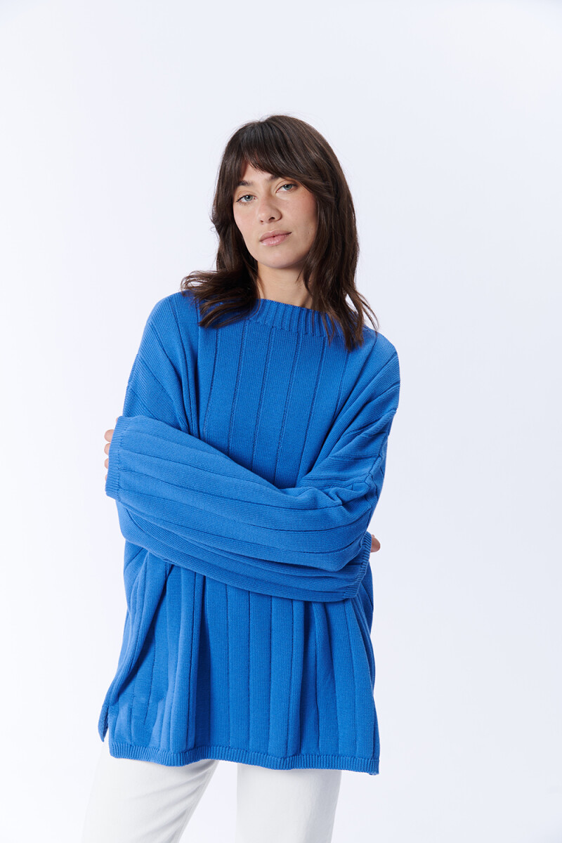 Buzo Punto Oversize Azul