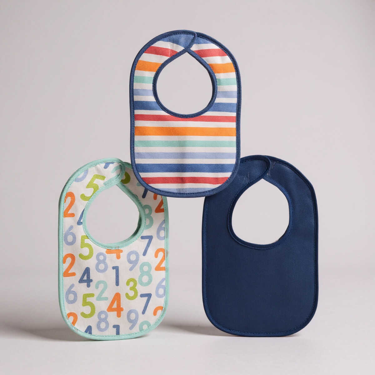 Set x3 baberos c velcro LORELLI - azul 