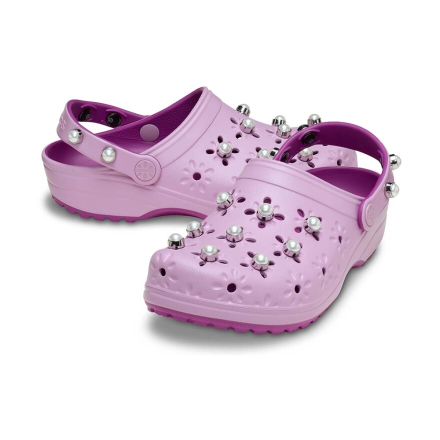 Floral Cut Out Elevated Clog - Unisex Hydrangea