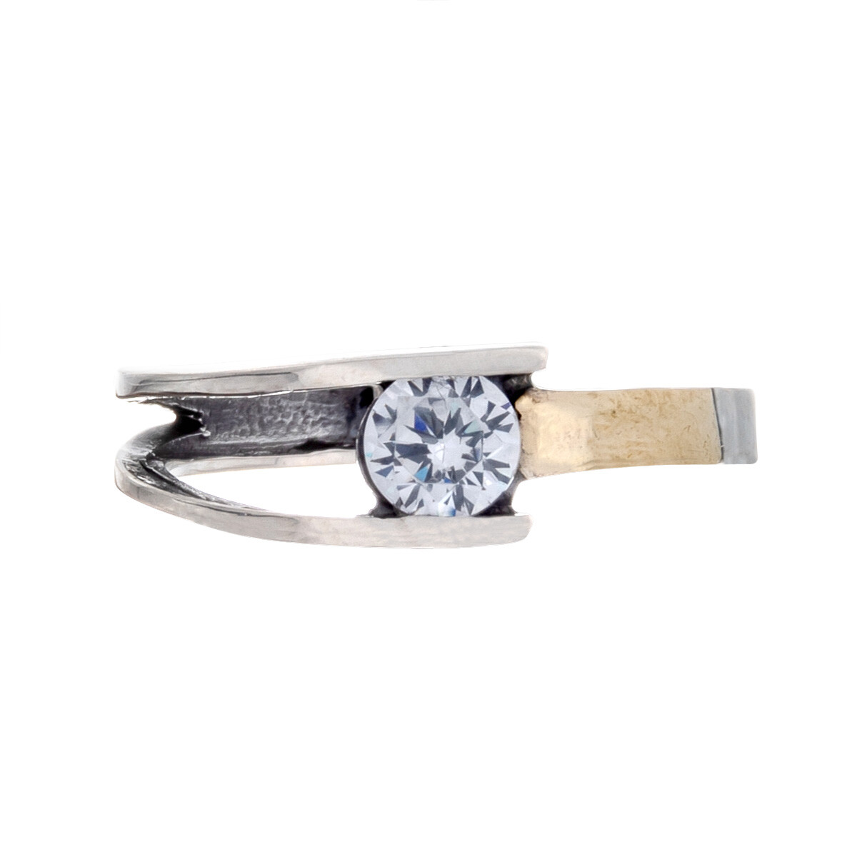 Anillo de plata 925, double con circonia 