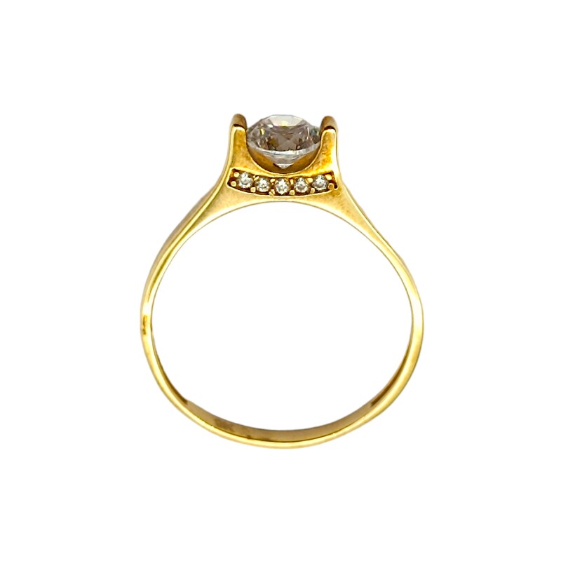 Anillo Solitario-Oro bajo-Piedra zirconia-AN8057 conpiedra