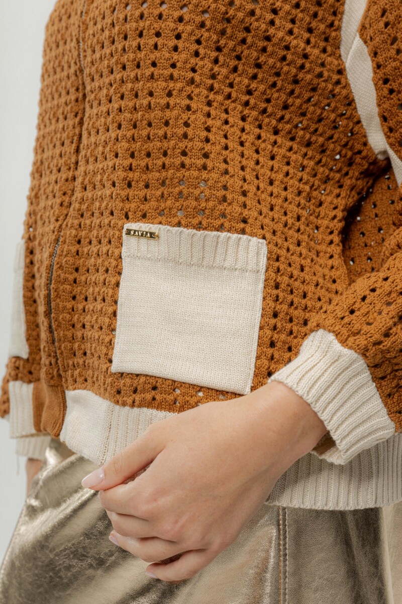 BOMBER OTTER Camel Y Lila