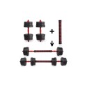 SET 2 MANCUERNAS + BARRA 3 EN 1 + 20KG NEGRO