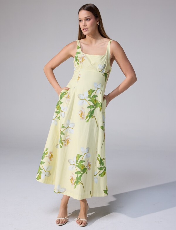Vestido Algodón Flores AMARILLO/MULTI