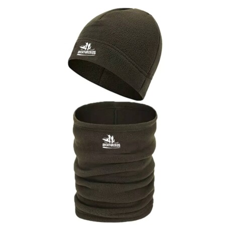 Set de gorro + cuellera en micropolar Verde