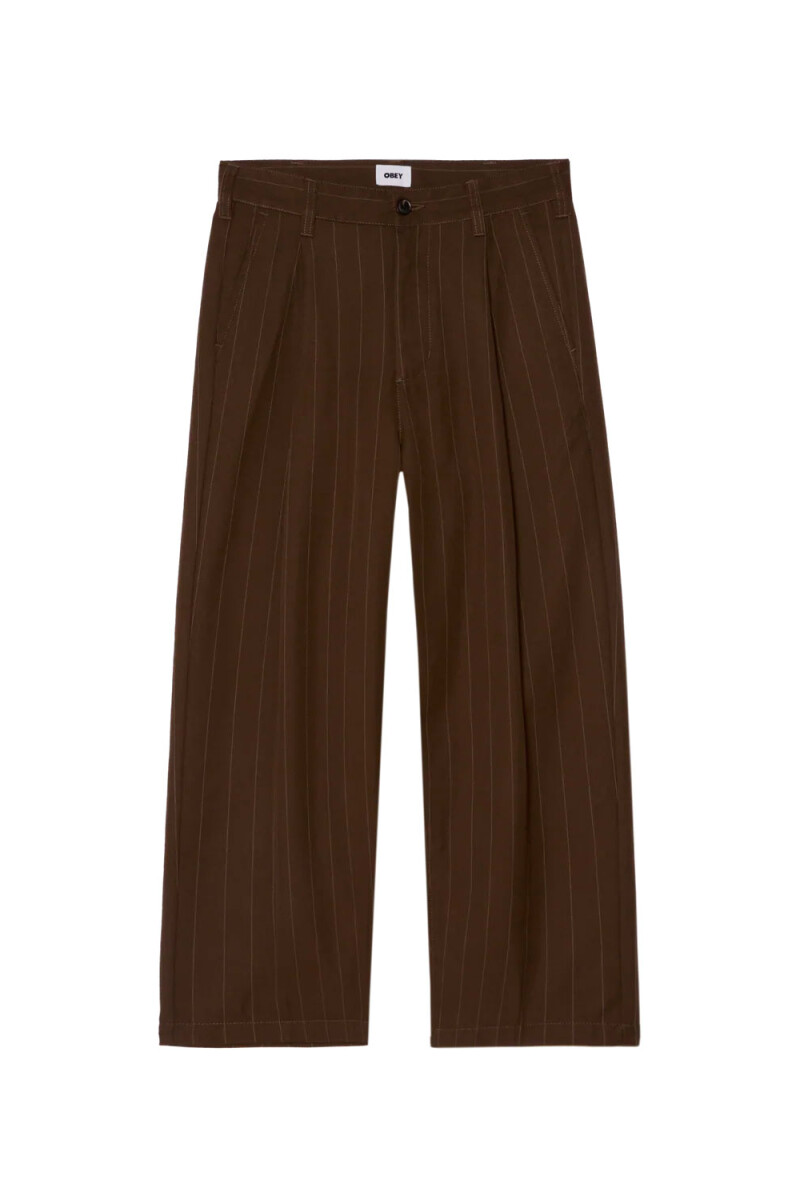 DEAN STRIPE PLEATED PANT Negro