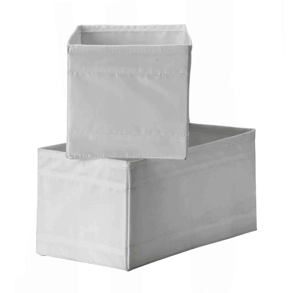 Set 2 Cajas Organizadoras 28x14x13cm Plegables Impermeables - Blanco 