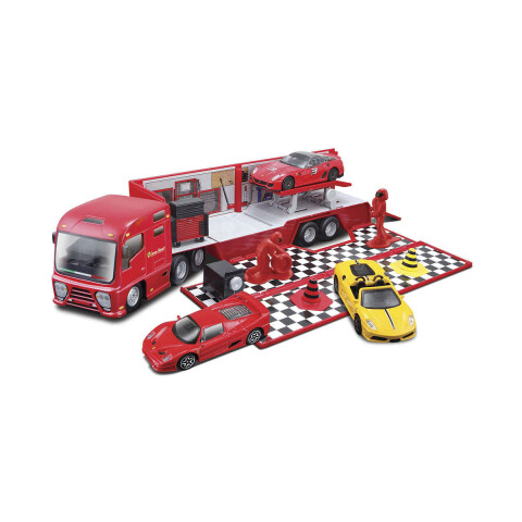 Bburago Camión Transportador de Vehículos Juguete Ferrari Escala 1:43 U