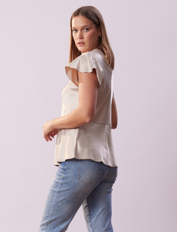 Blusa Satén BEIGE