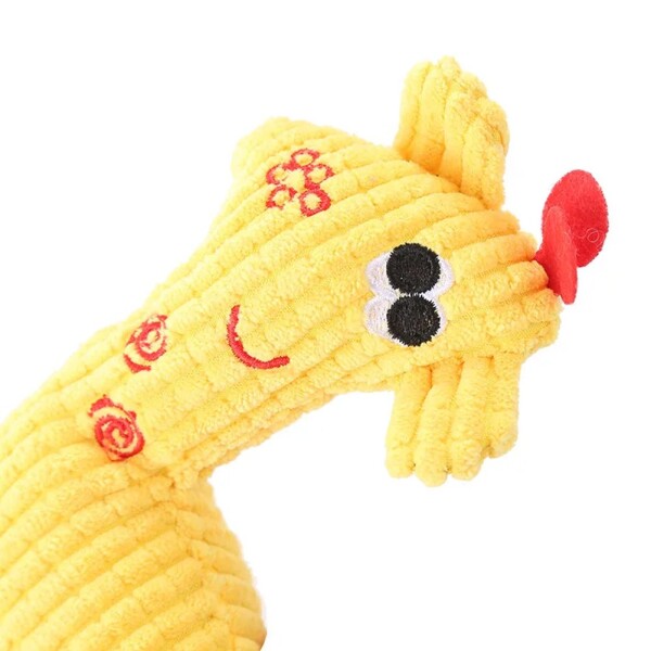 Peluche Mascota Jirafa Sonido Perros Gatos Cuerda Resistente Color Variante Amarillo