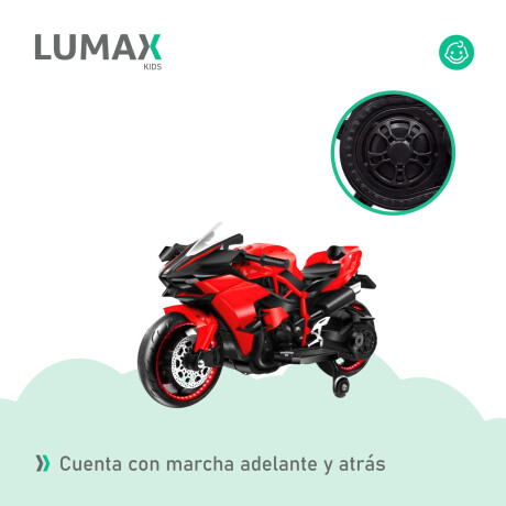 Moto a Batería Barry con ruedas luces música y usb Rojo