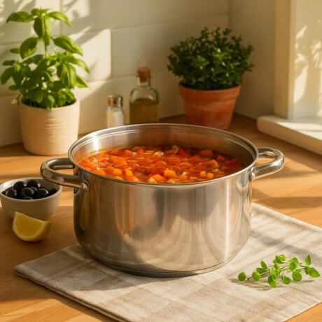 Cacerola con tapa. De acero inoxidable 360 x 140 mm y 14.2 Lts Lacor Cacerola con tapa. De acero inoxidable 360 x 140 mm y 14.2 Lts Lacor