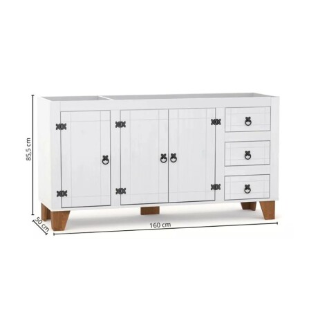 Promo Áereo 4 Puertas + Bajo Mesada Línea Naturale Blanco/Roble con Vidrios