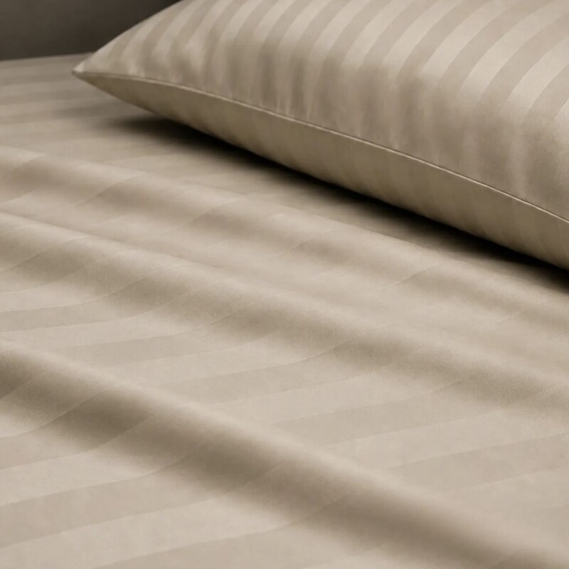 Juego de sábanas 400 hilos Calidad Premium 1 plaza Beige