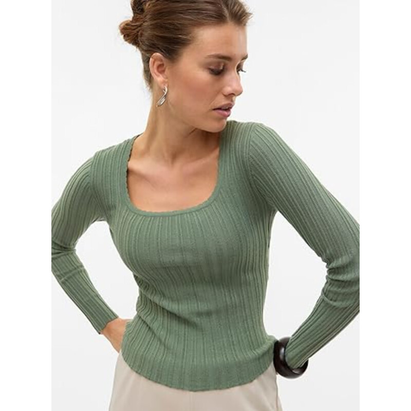 VMCECILIE LS U-NECK PULLOVER GA Hedge Green