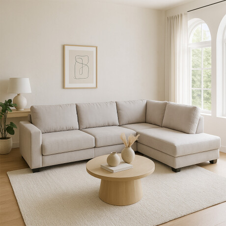 Rinconera Avero - Tela Microfibra - Chaise derecho Berlin 02 (Beige)