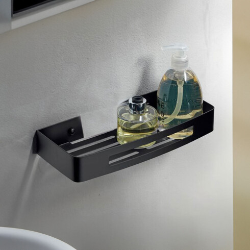 REPISA RECTANGULAR METAL SUS304 NEGRO MATE 128X300X45 NEGRO