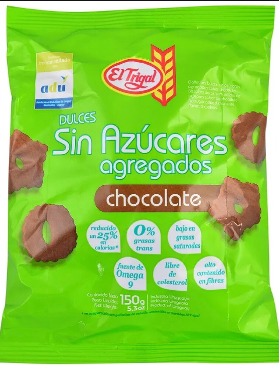 GALLETAS DULCE S/AZUCAR CHOCOLATE EL TRIGAL 150G 
