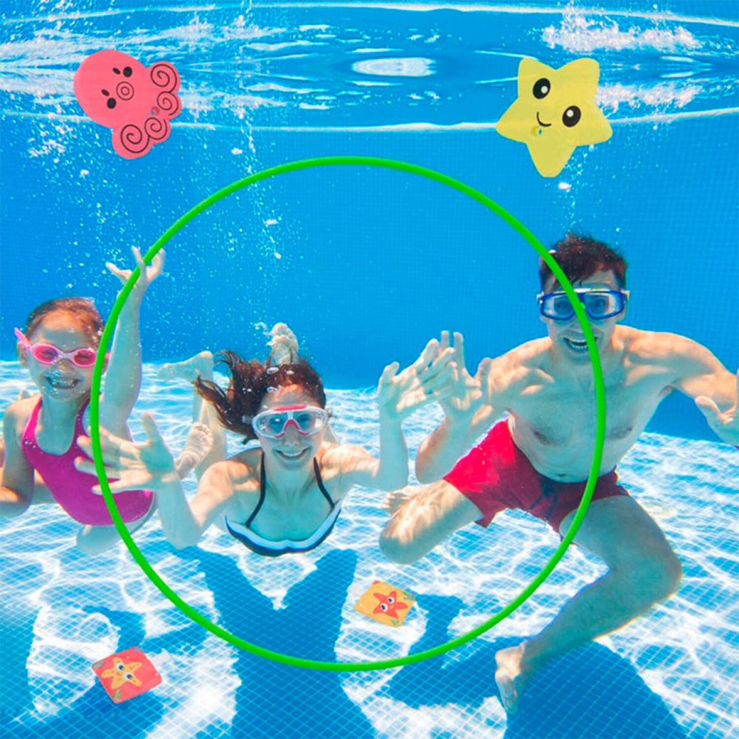 Piscina Niño Juego De Anillos Flotantes Para Natación Y Buceo Juguetes  Divertidos De Piscina Con Alta Estabilidad Aros Piscina
