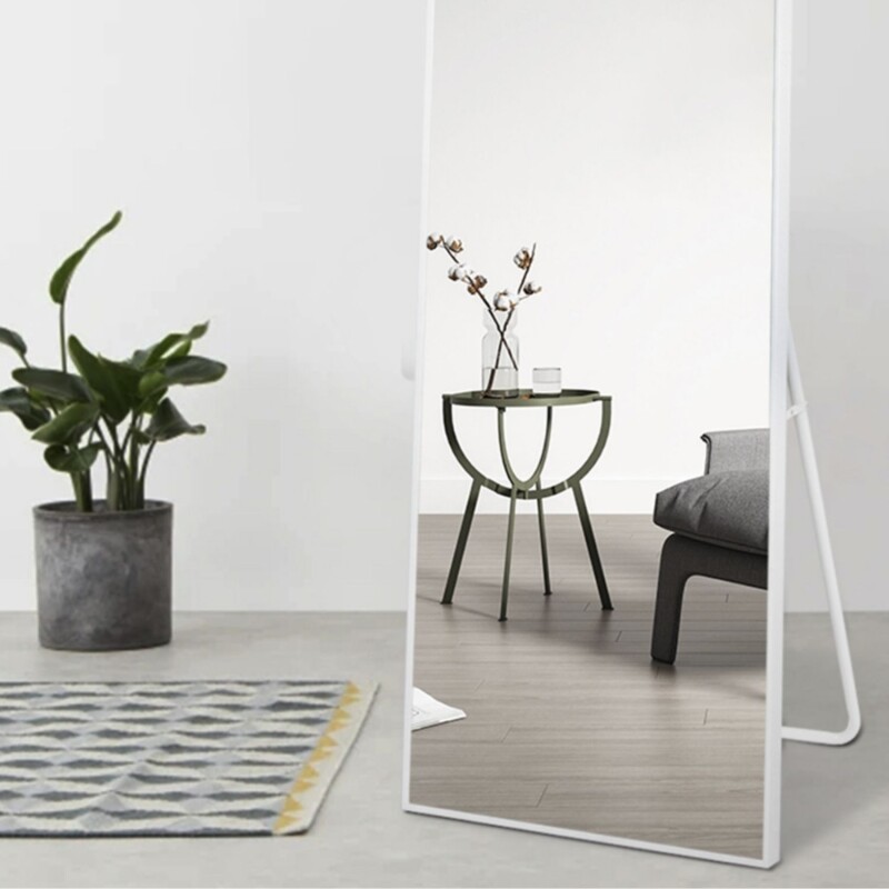 Espejo De Pie Lumax Rox Marco Rectangular 60 x 165cm Blanco