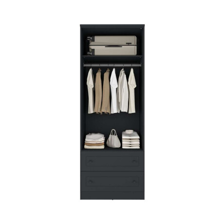 Ropero Americano PLUS 2 puertas + 2 Cajones 100%MDF Grafito
