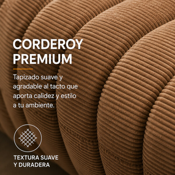 Sillón ComboHome Toggo 1 Cuerpo Lazy Sofa Puff Corderoy Marrón 1