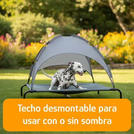 Cama Catre C/Techo P/Mascotas 92x76cm Reforzada Plegable Gris