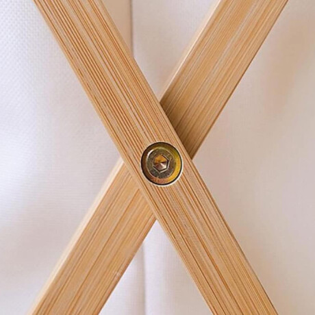 Cesto de ropa plegable 40x34x66cm – Bambú y tela Beige