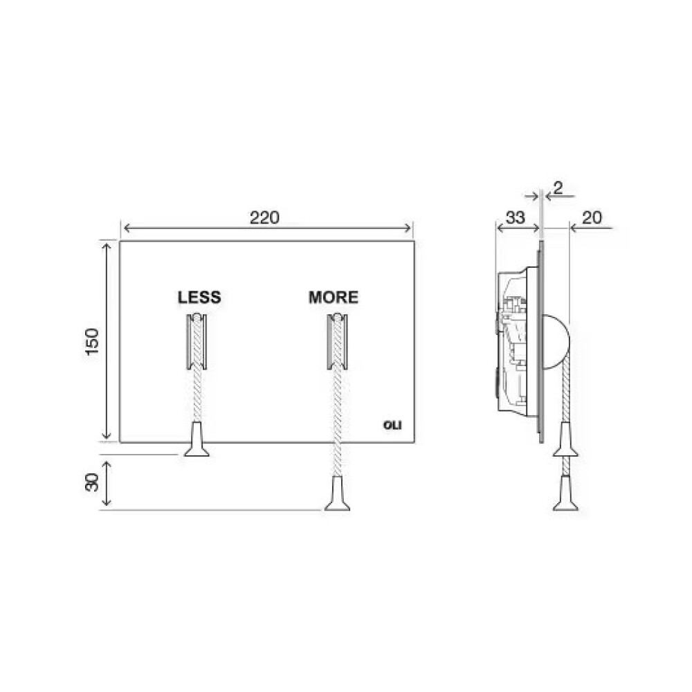 Placa pulsador Less Is More cromo brillo OLI Placa Pulsador Less Is More Cromo Brillo Oli