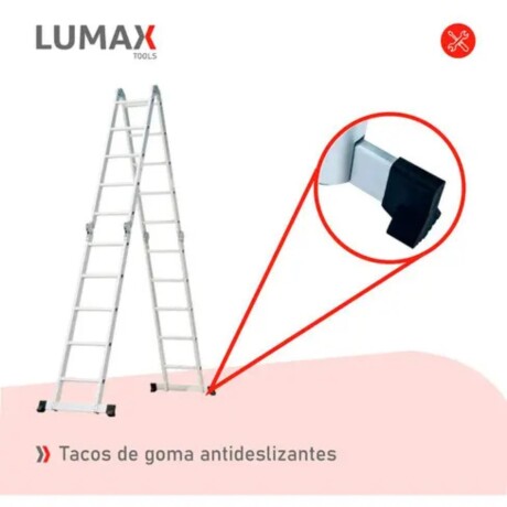 Escalera Andamio Lumax 16 Escalones SIN CHAPONES Plateado