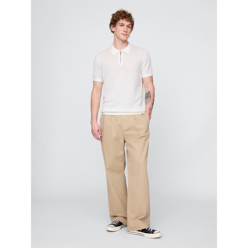 SS COTTON ZIP POLO NEW OFF WHITE