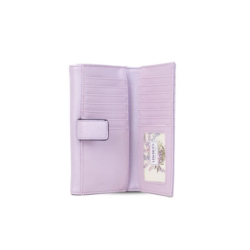 Billetera de Dama en Eco Cuero con Broche Metalico Lila