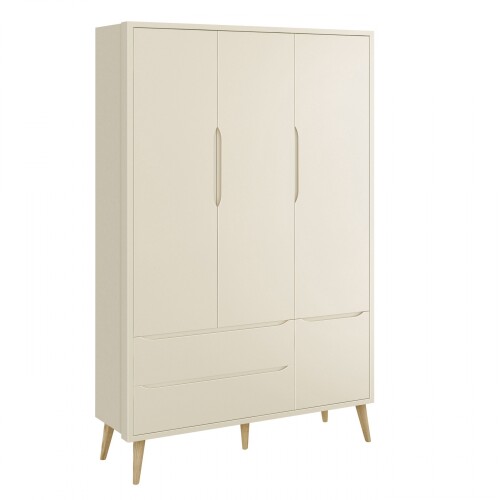 Ropero 3 puertas 2 cajones Infantil - Theo Gris