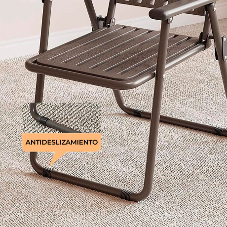 Set X4 Silla Plegable Metal Jardín Patio Exterior Marron