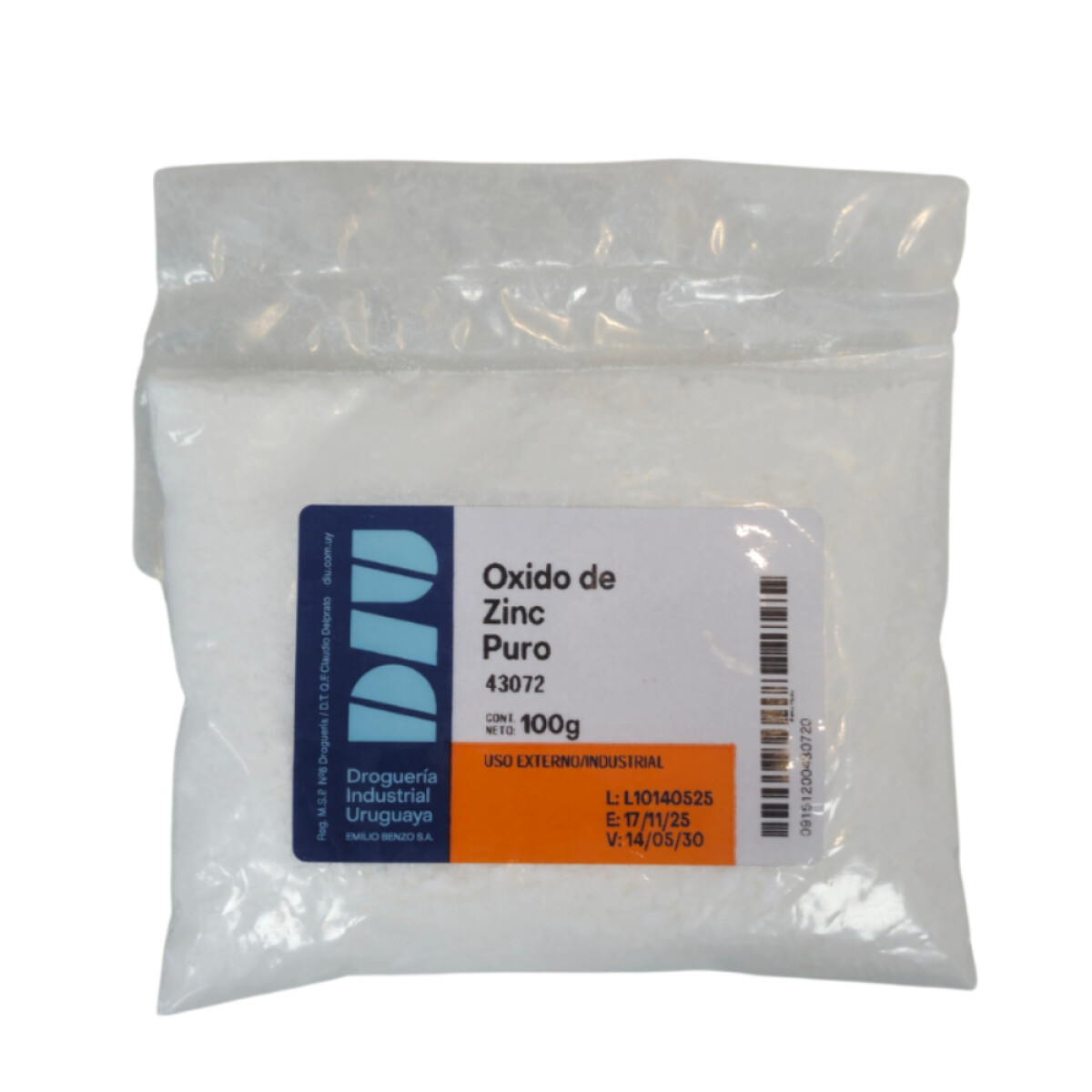 Óxido de Zinc DIU Polvo 100g 